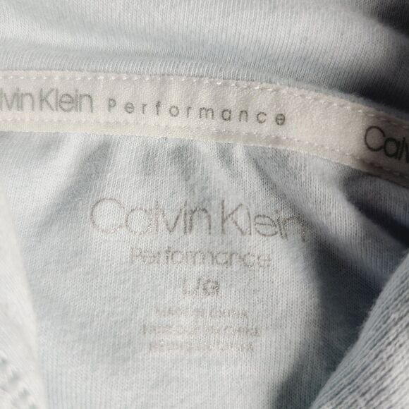 Calvin Klein Performance Cropped Sweatshirt Hoodie Sky Blue White Size Large - Picture 2 of 6